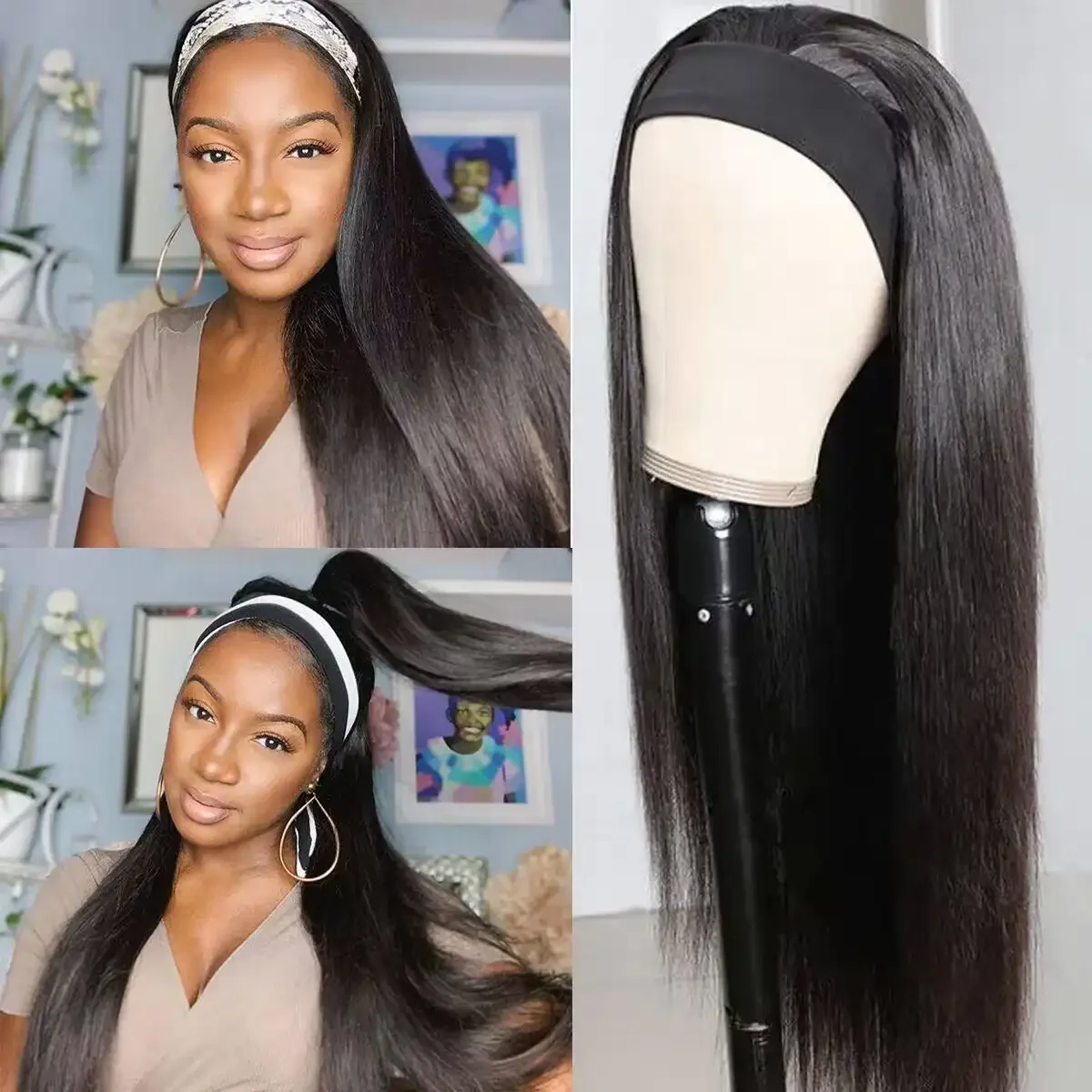 Dorsanee Headband Beginner Friendly Straight Virgin Human Hair Wigs - Image 5