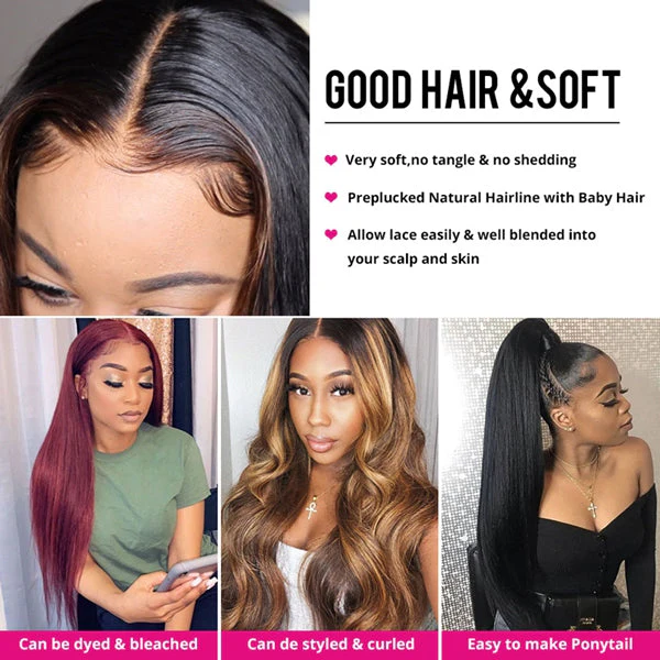 Dorsanee Hair Straight Virgin Human Hair Bundles With Frontal 13x4 Lace Front - Image 7