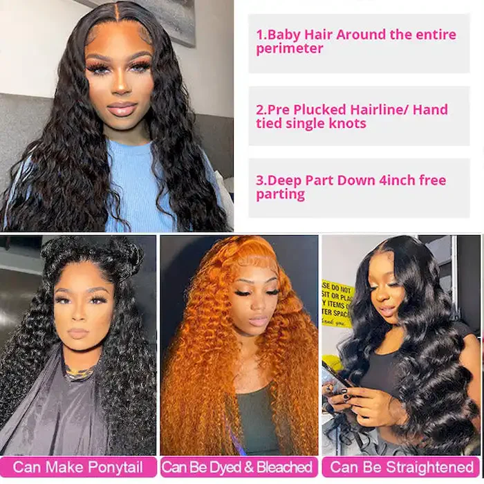 Dorsanee 250 Density Water Wave Hair 13x6 HD Lace Front Wet Wavy Human Hair Wigs - Image 10