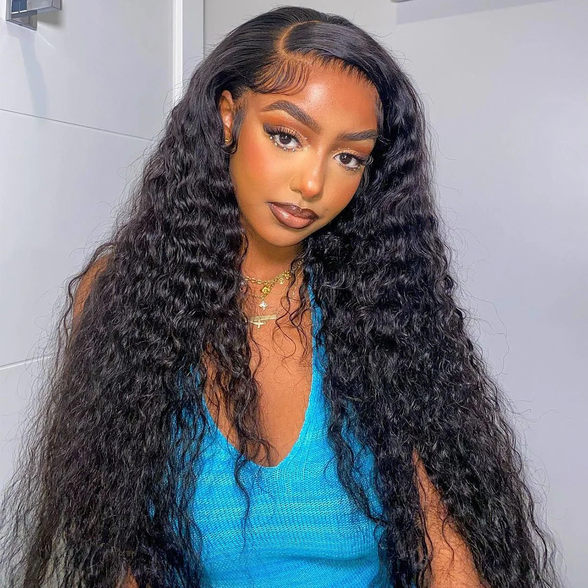 Dorsanee 250 Density Water Wave 5x5 Lace Closure Wet and Wavy Human Hair Wigs - Image 3