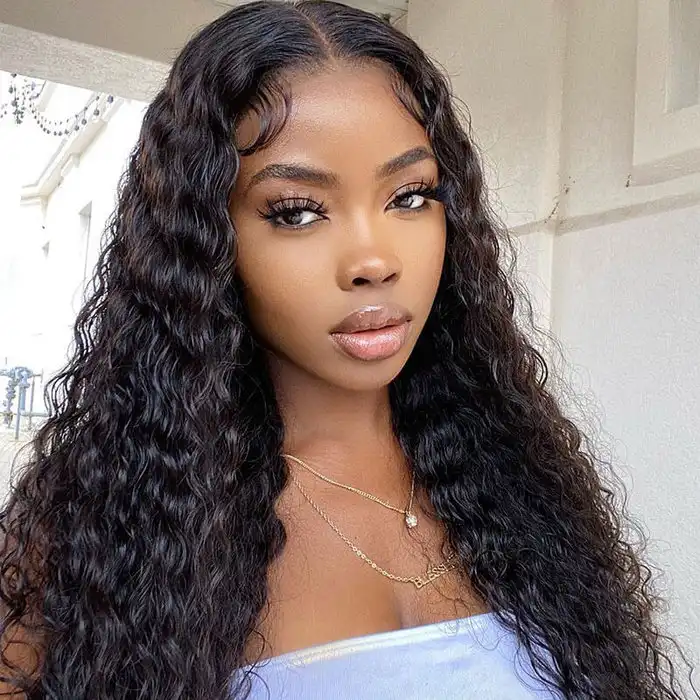 Dorsanee 250 Density Water Wave 5x5 Lace Closure Wet and Wavy Human Hair Wigs - Image 7