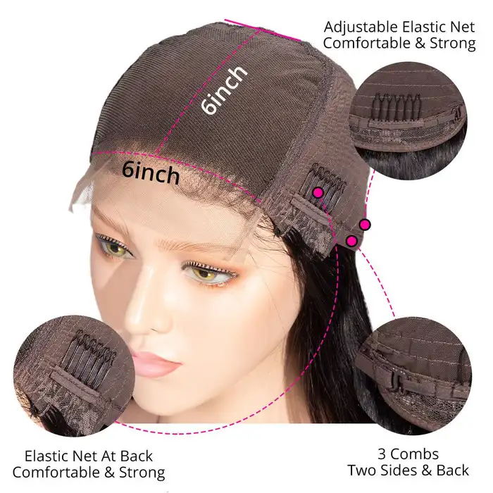 Dorsanee 250 Density Water Wave 6×6 Pre Plucked Wet and Wavy Lace Closure Wigs - Image 10
