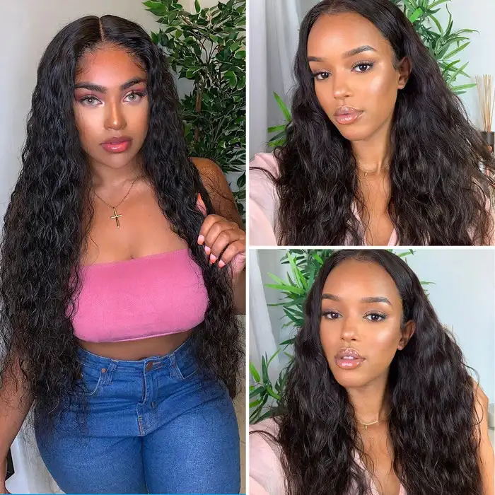 Dorsanee 250 Density Water Wave 6×6 Pre Plucked Wet and Wavy Lace Closure Wigs - Image 3