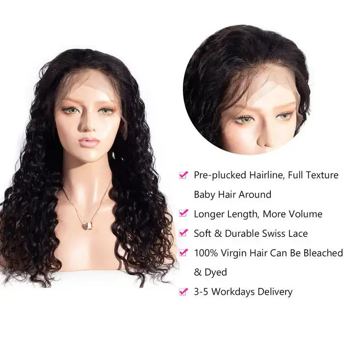 Dorsanee 250 Density Water Wave 6×6 Pre Plucked Wet and Wavy Lace Closure Wigs - Image 9