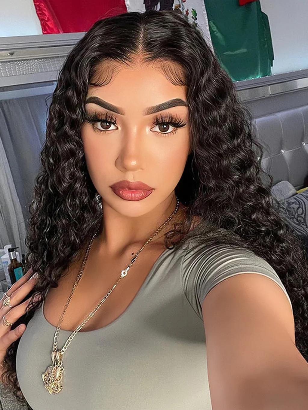 Dorsanee Water Wave 4x4 Lace Closure Human Hair Wigs Virgin Hair 250% Density - Image 3