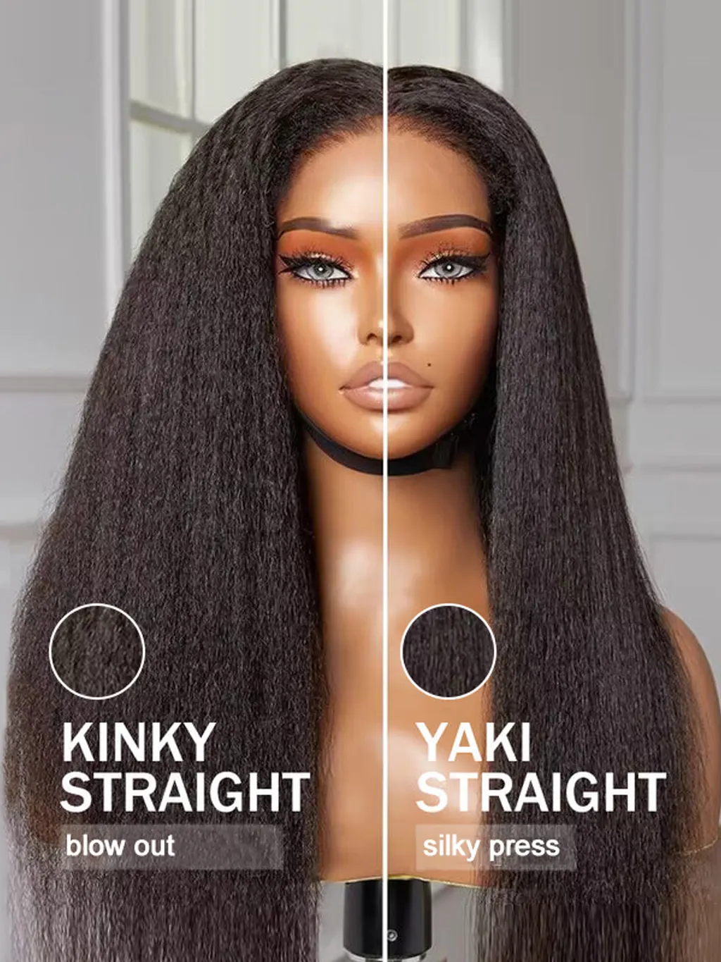 Dorsanee 250 Density Wear Go Glueless Yaki 6x4 Lace Closure Wig Kinky Straight Human Hair Wigs - Image 8