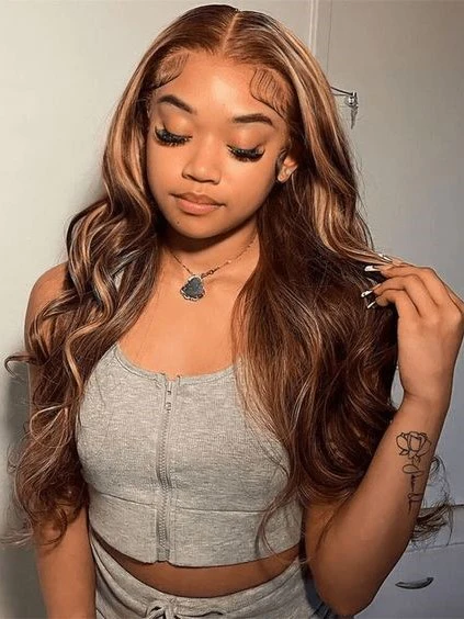 Dorsanee Wear Go Glueless Honey Blonde Brown Highlights Body Wave 6x4 Pre Cut Lace Human Hair Wigs - Image 8