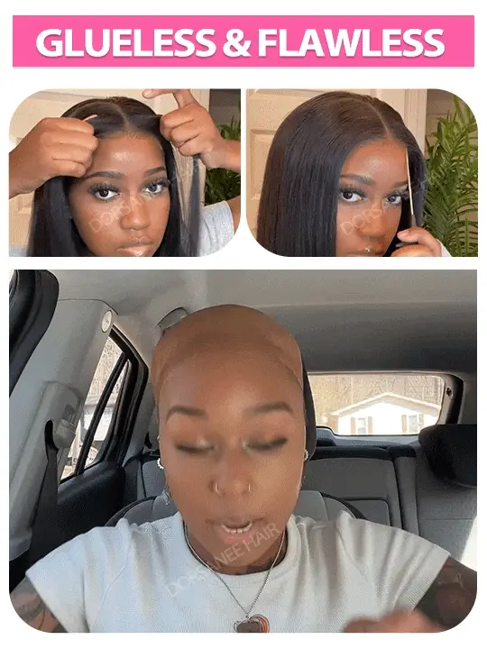 Dorsanee Reddish Brown Water Wave Glueless Wear Go Pre Cut 6x4 Lace Closure Human Hair Wigs - Image 8