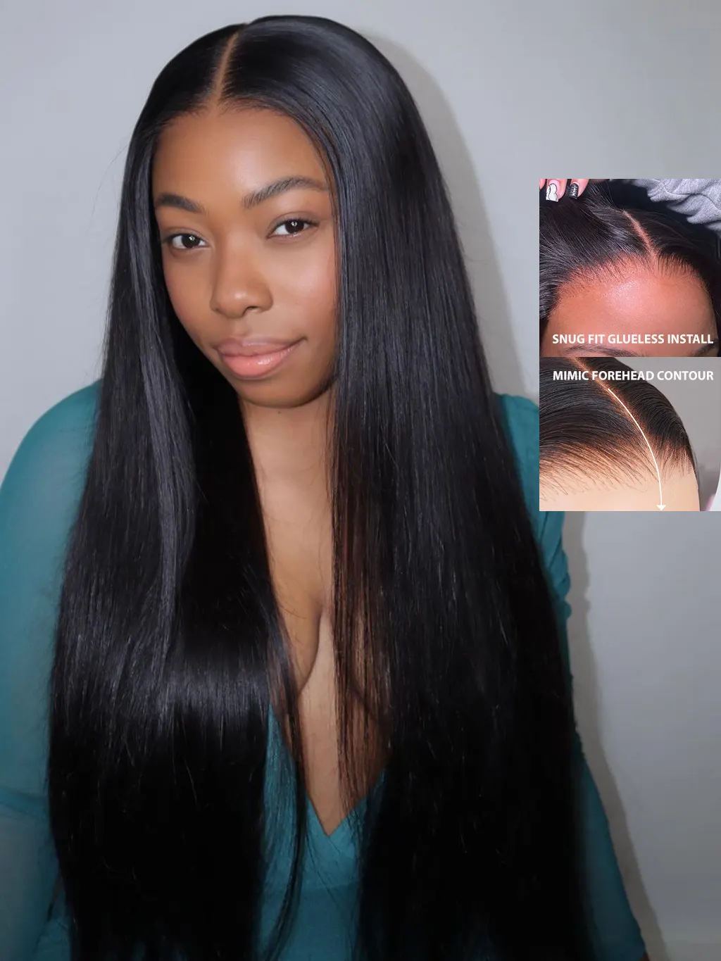 Dorsanee 250 Density Wear Go Glueless Pre Plucked 6x4 Lace Closure Straight Human Hair Wig - Image 5