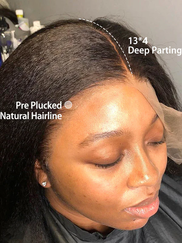 13x4 Lace Front Kinky Straight Yaki Human Hair Wigs Flash Sale - Image 3