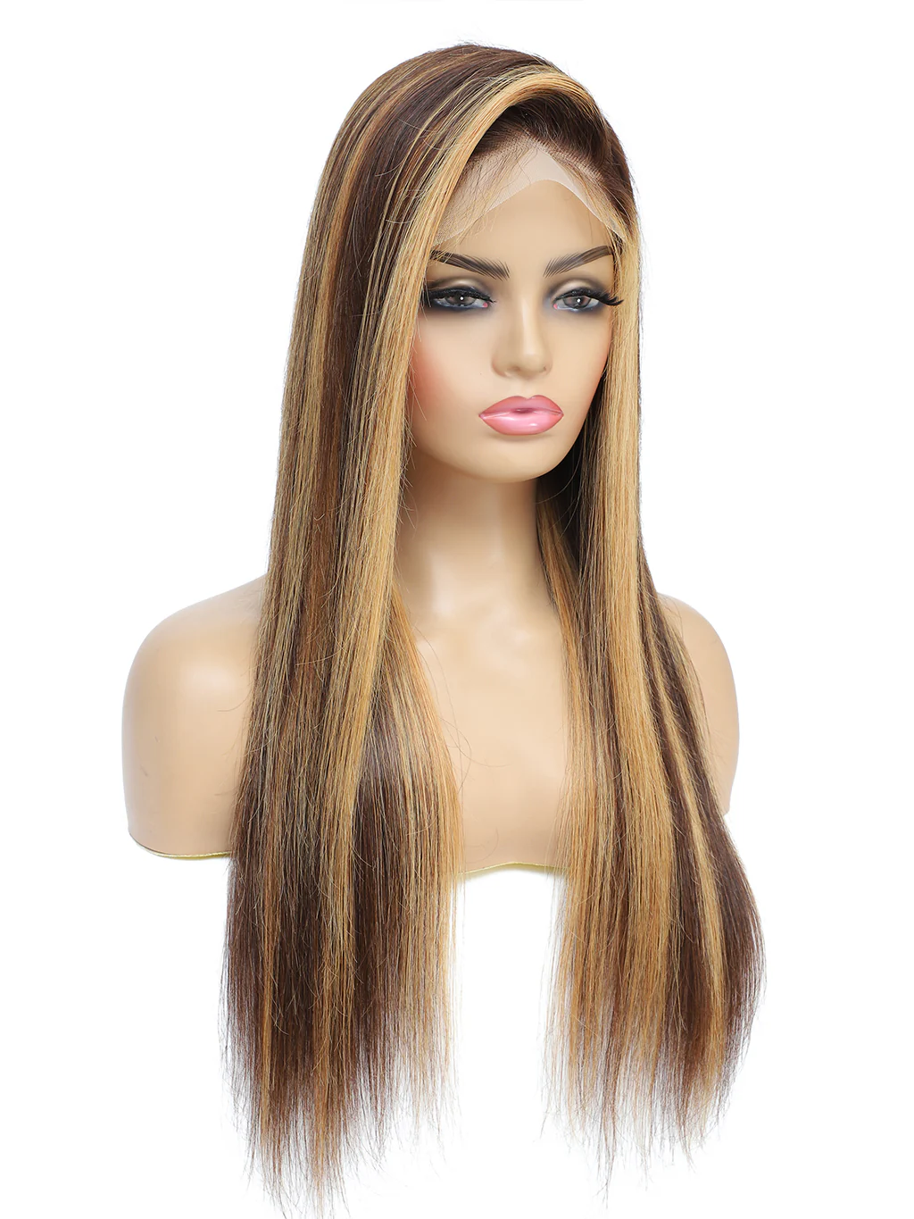 Dorsanne Brown Highlight 250 Density P4/27 5x5/13x4 HD Lace Frontal Straight Human Hair Wigs - Image 5