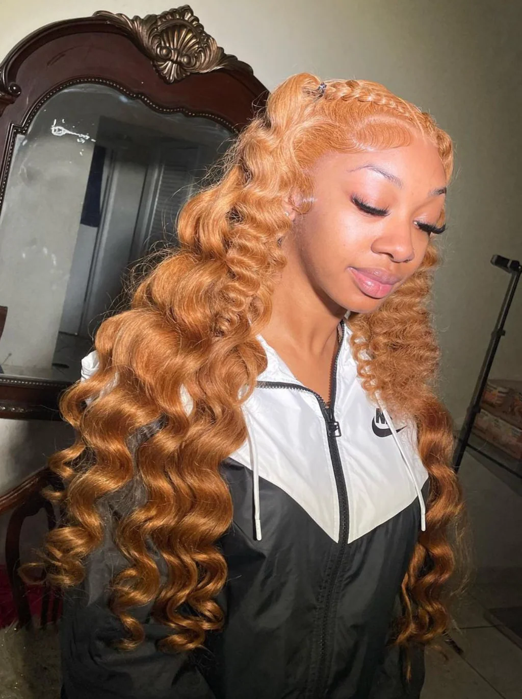 Dorsanee Honey Blonde Brown Wand Curls 13x4 Lave Front Loose Deep Wave Human Hair Wigs - Image 4