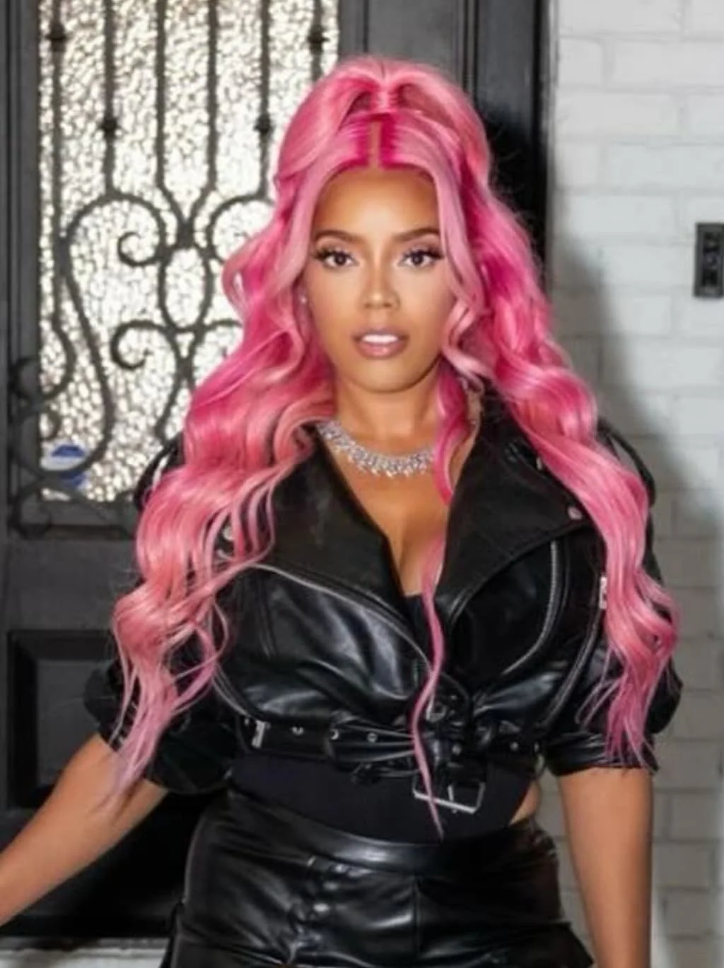 Dorsanee Hot Pink Wavy 13x4 Lace Front Virgin Human Hair Wigs 200 Density - Image 2