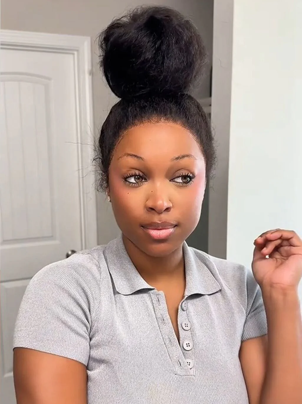 Dorsanee Invisi-Straps 360 Lace Frontal Ventilated Yaki Human Hair Wigs 4c Edge Invisi-Drawstring Snug Fit Wig - Image 3