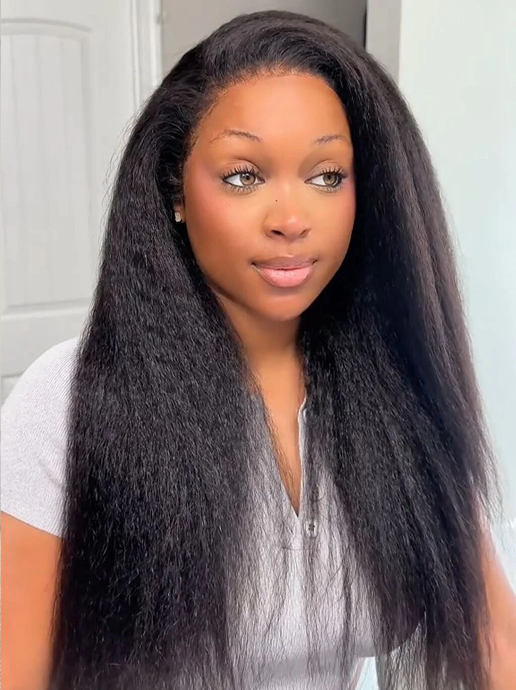 Dorsanee Invisi-Straps 360 Lace Frontal Ventilated Yaki Human Hair Wigs 4c Edge Invisi-Drawstring Snug Fit Wig - Image 6