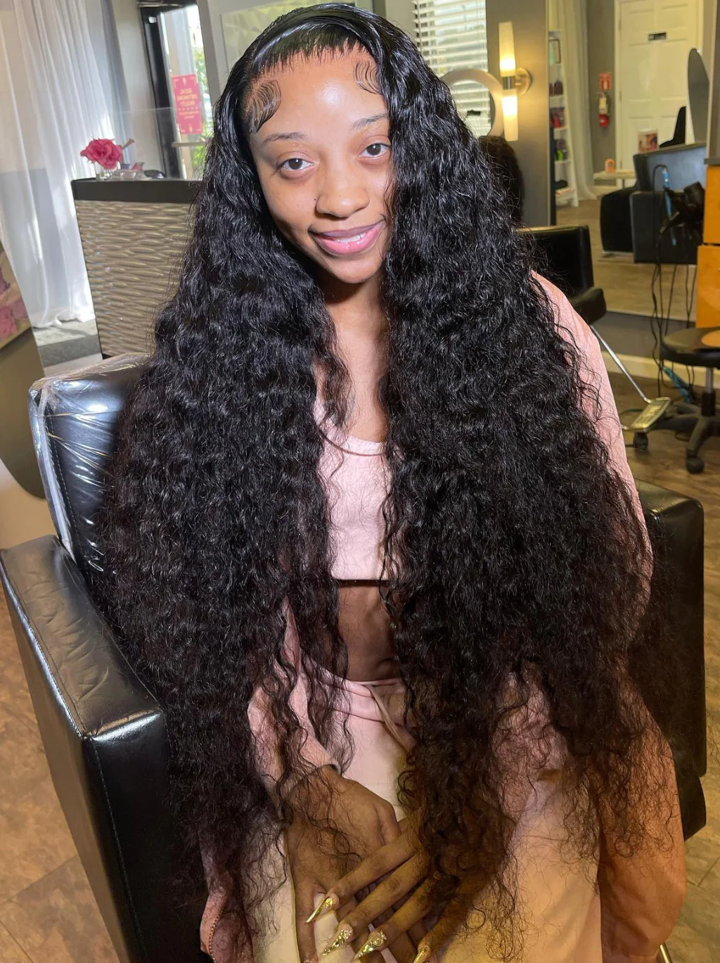 Dorsanee Long Wig 42 40 38 36 34 32 30 inch Deep Wave Curly 13x4 Lace Front Human Hair Wigs - Image 5