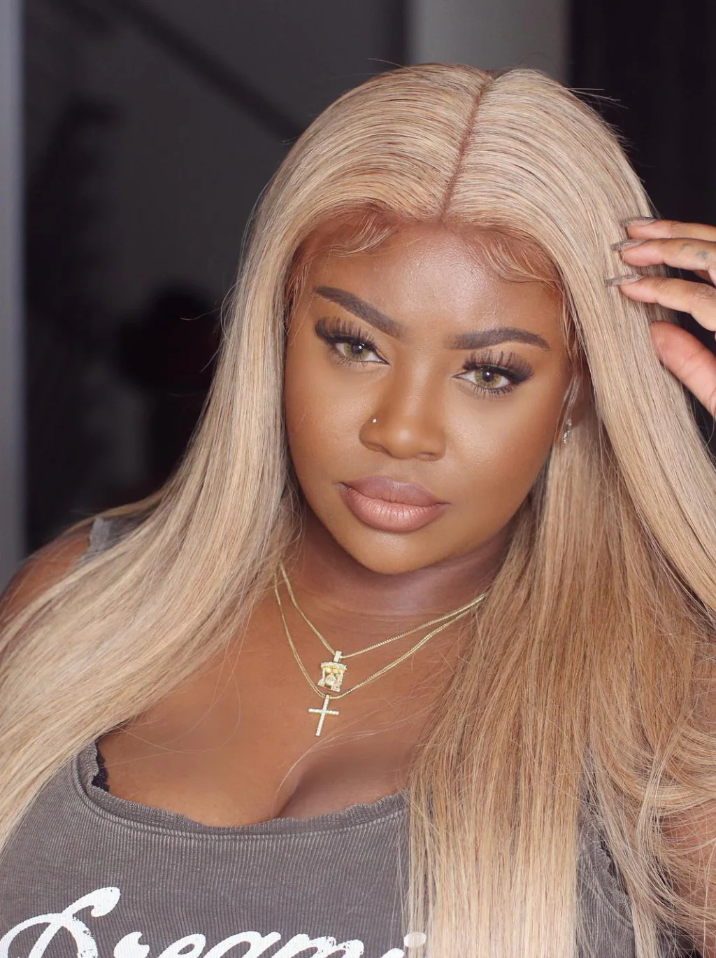 Dorsanee Light Platinum Strawberry Blonde 13X4 Lace Front Straight Human Hair Weave Wigs - Image 4
