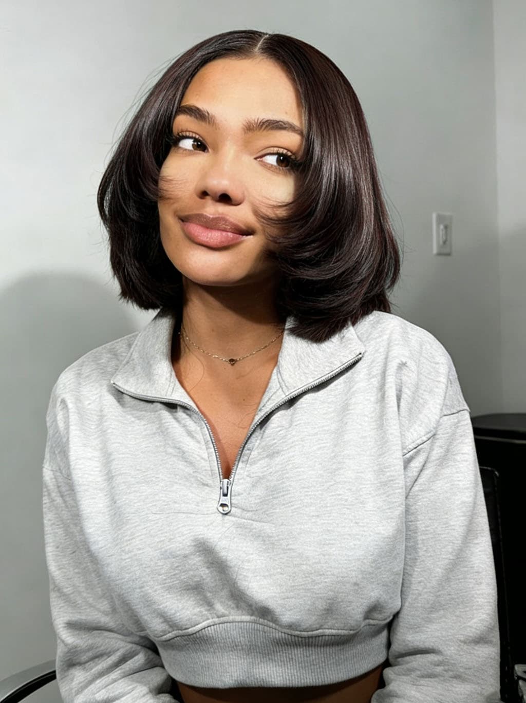 Dorsanee Luxury Layered Rounded Blowout Short Bob 13x4 Lace Front Human Hair Wigs - Image 3