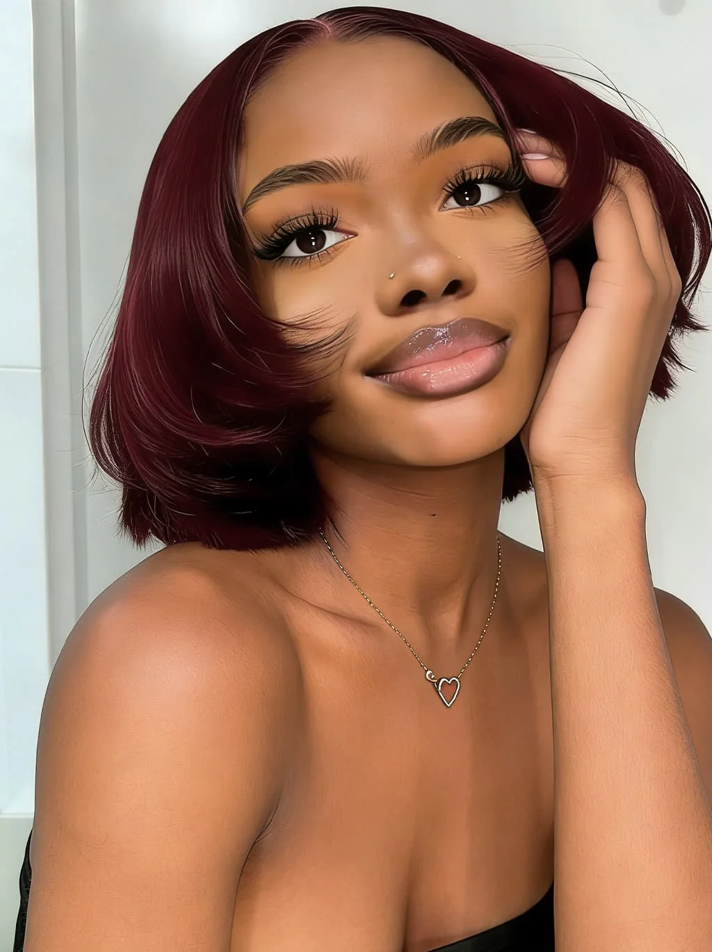 Dorsanee Luxury Layered Rounded Blowout Short Bob 13x4 Lace Front Human Hair Wigs - Image 5