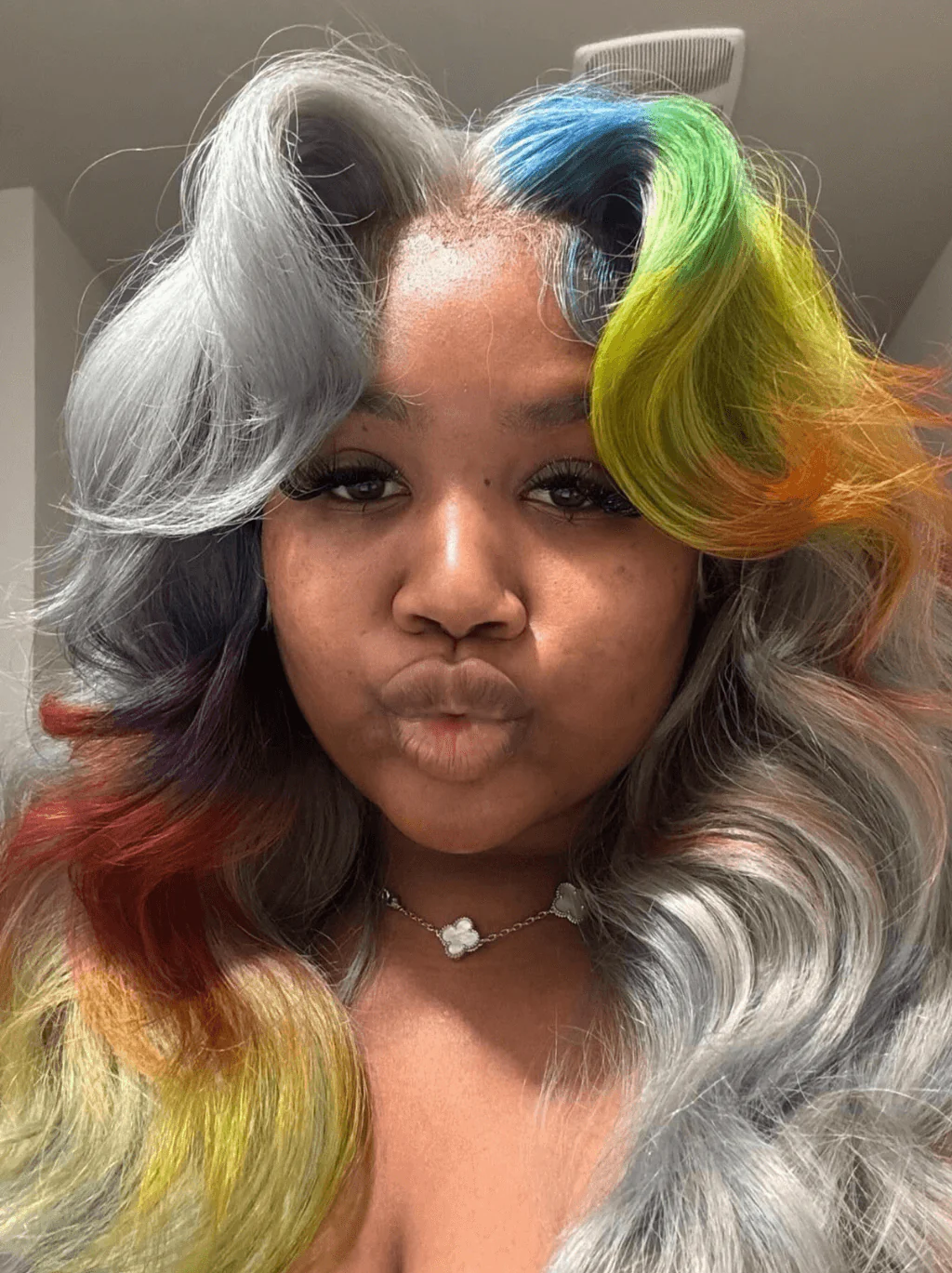 Dorsanee Multi Color Gray Blue Green Ginger HD Lace Front Virgin Human Hair Wig - Image 4