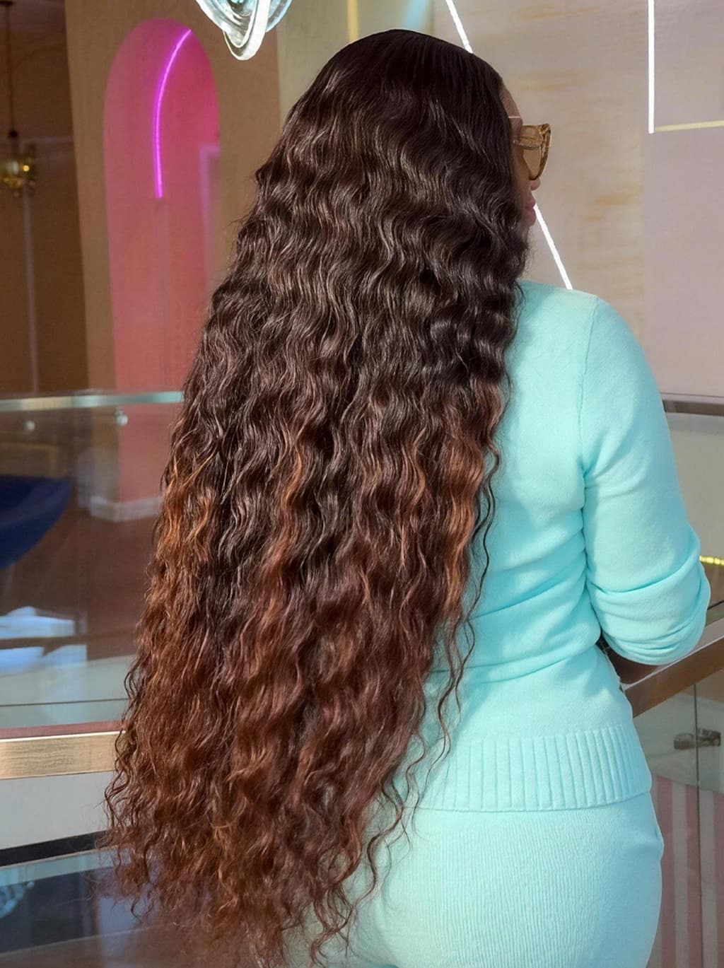 Dorsanee Ombre Black Brown Beach Water Wave 13X4 Lace Front Human Hair Wigs 250 300 Density - Image 5