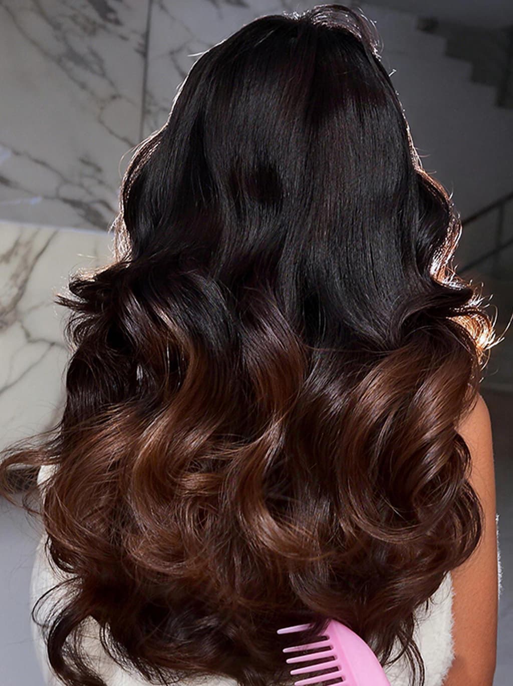 Dorsanee Ombre Black Dark Chocolate Brown Full Bouncy Loose Spiral Curls 13X4 Lace Front Human Hair Wigs 250 300 Density - Image 5