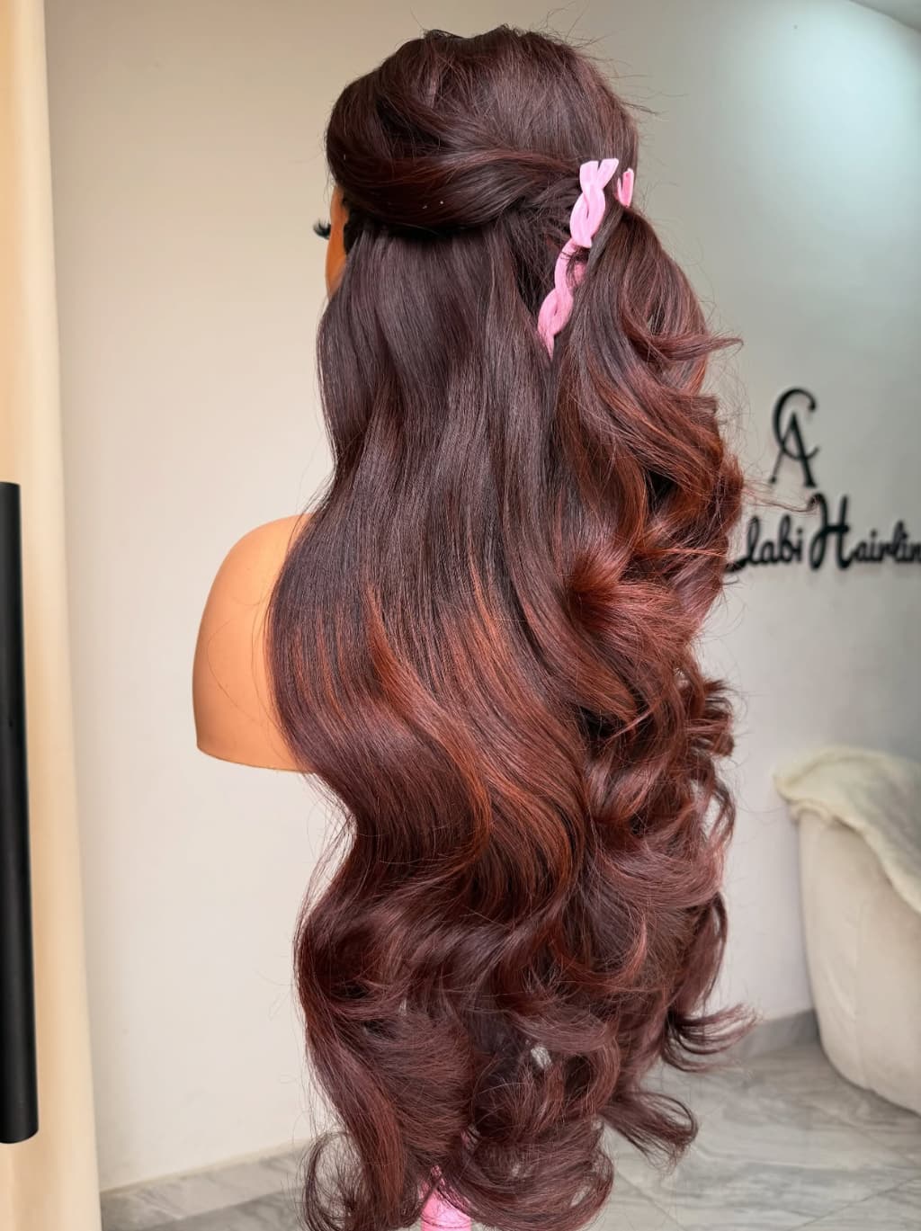 Dorsanee Ombre Black Reddish Brown Wavy 13X4 Lace Front Human Hair Wigs 250 300 Density - Image 3
