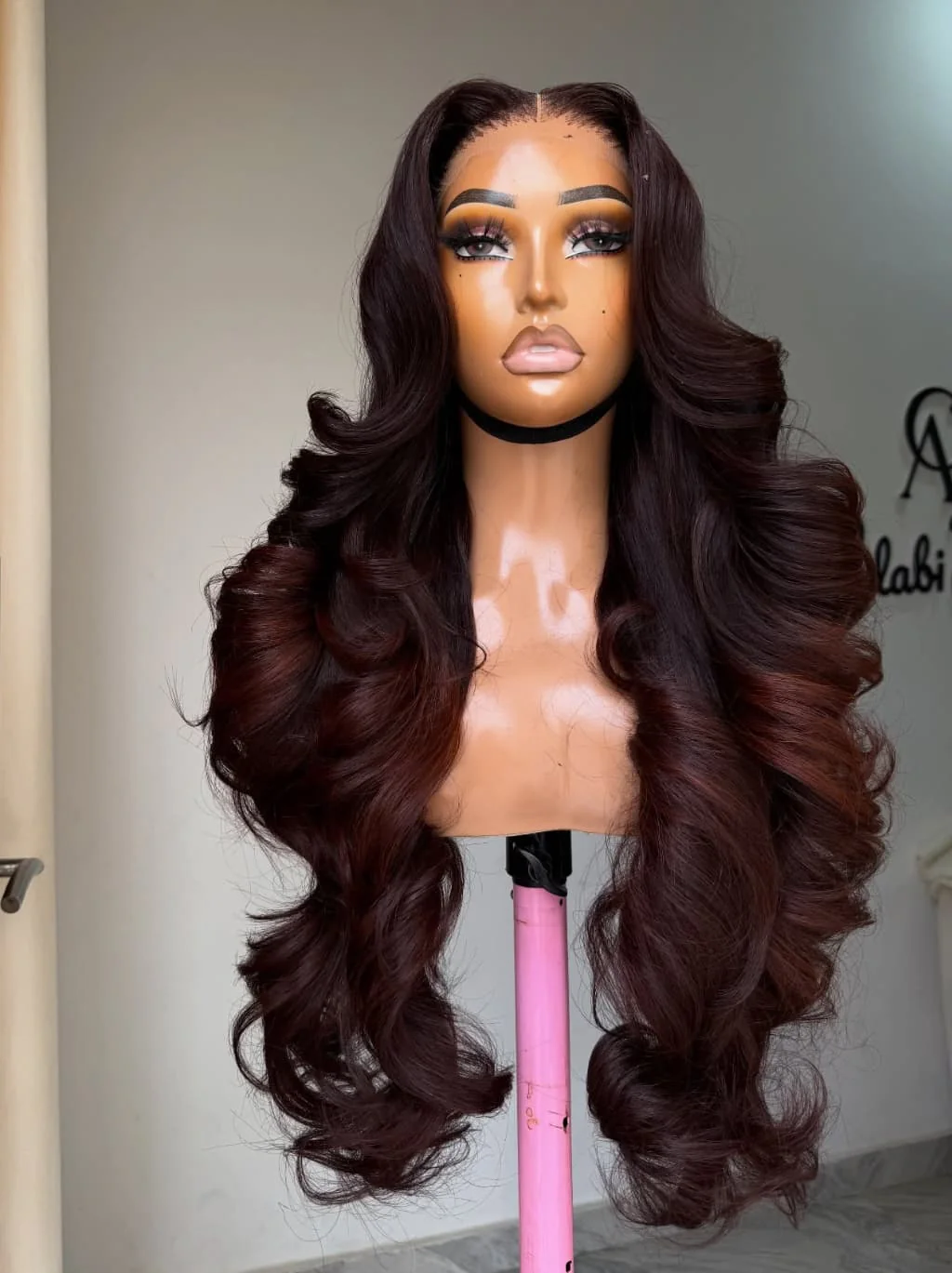 Dorsanee Ombre Black Reddish Brown Wavy 13X4 Lace Front Human Hair Wigs 250 300 Density - Image 4