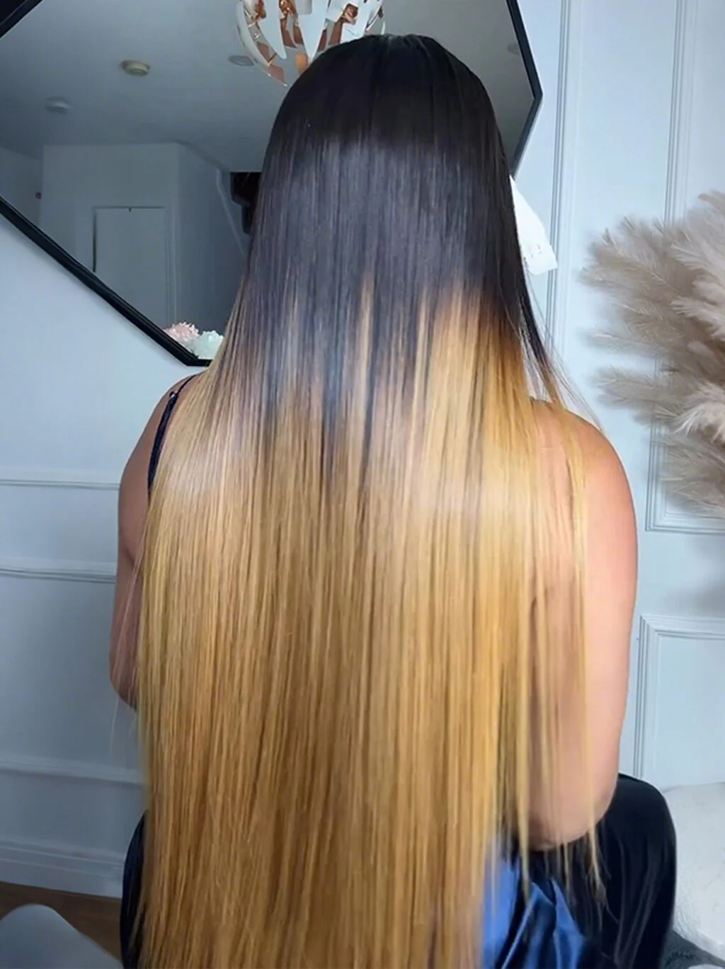 Dorsanee Ombre Black Strawberry Honey Blonde Bone Straight 13x4 Lace Front Human Hair Wigs 300 Density - Image 5