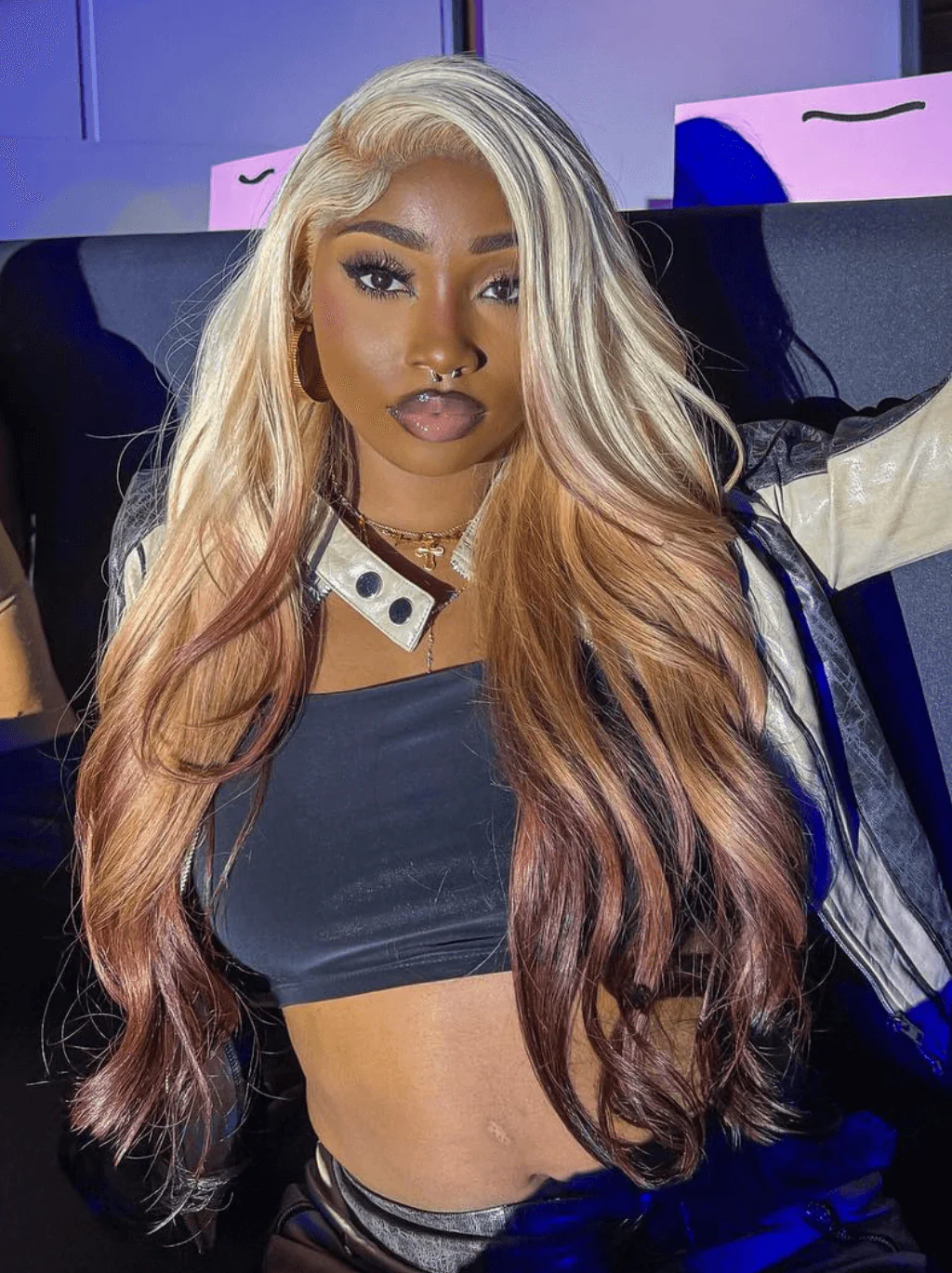 Dorsanee Ombre Blonde Light Brown Straight Body Wave Lace Front Human Hair Wigs - Image 4