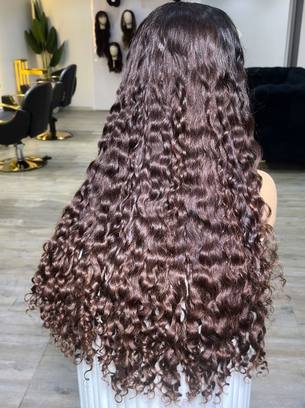 Dorsanee Ombre Brown Dark Roots Burmese Curly 13x4 Lace Front Human Hair Wig 250 300 Density - Image 2