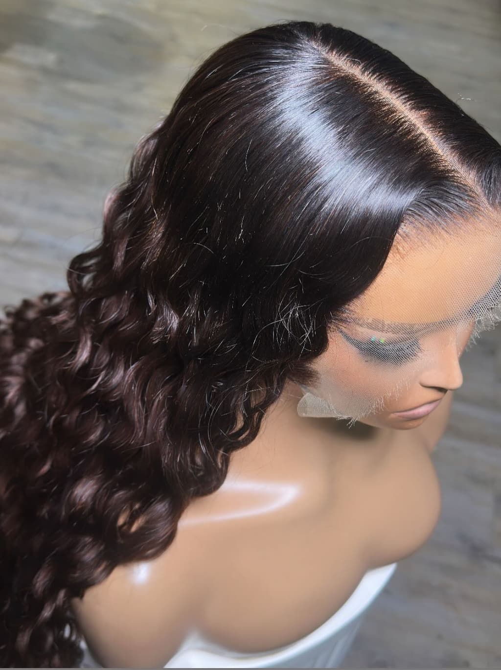 Dorsanee Ombre Brown Dark Roots Burmese Curly 13x4 Lace Front Human Hair Wig 250 300 Density - Image 3