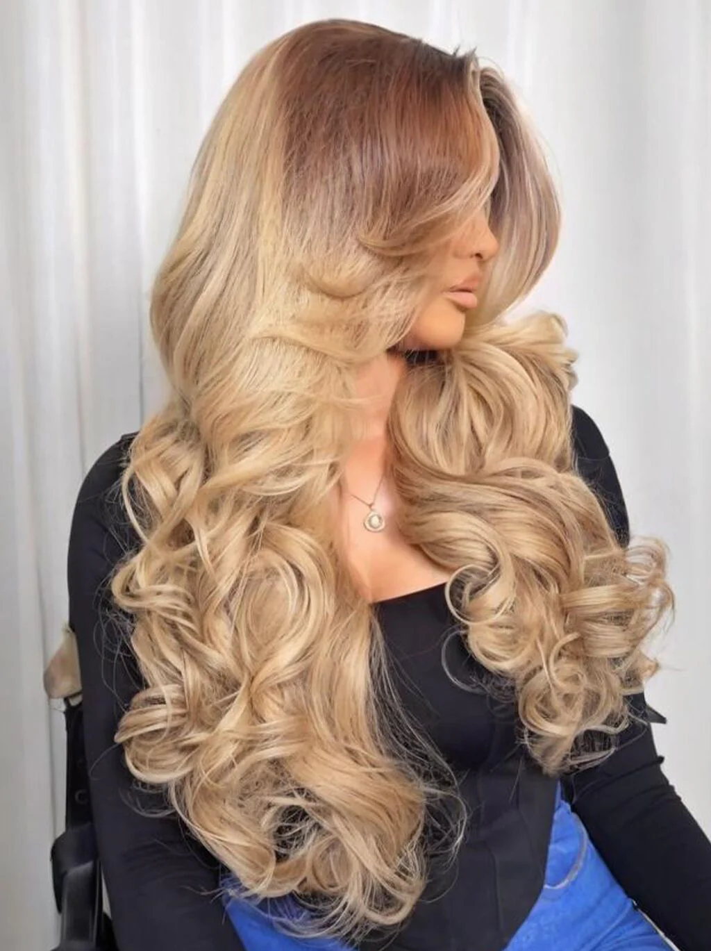 Dorsanee Ombre Brown Strawberry Honey Blonde 13x4 Lace Front Virgin Human Hair Wigs - Image 2