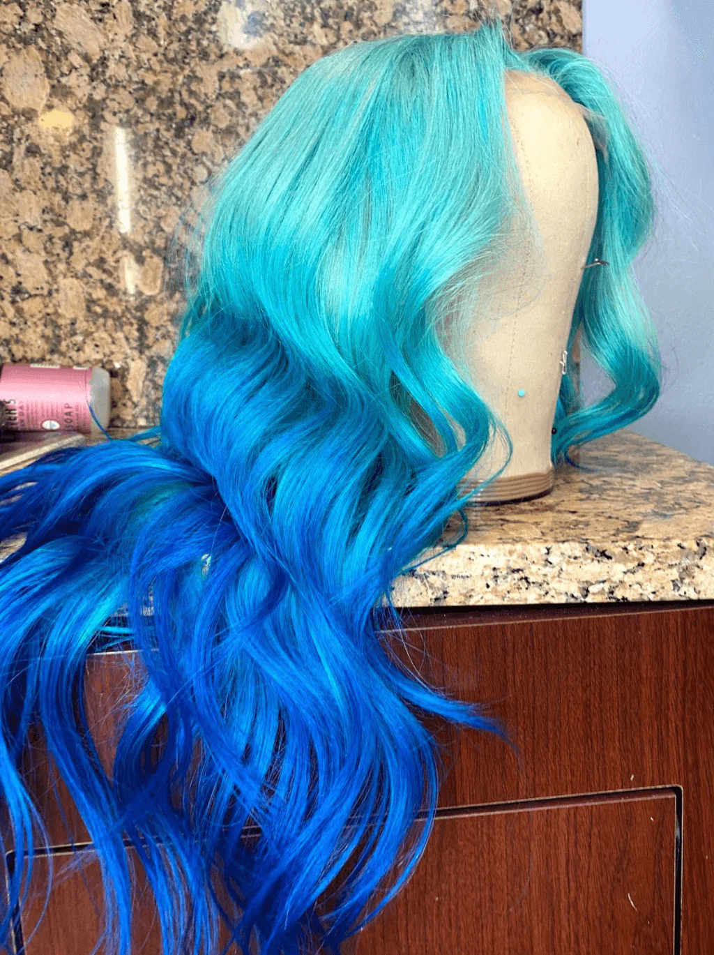 Dorsanee Ombre Light Dark Blue 13x4 Lace Front Virgin Human Hair Wigs - Image 2