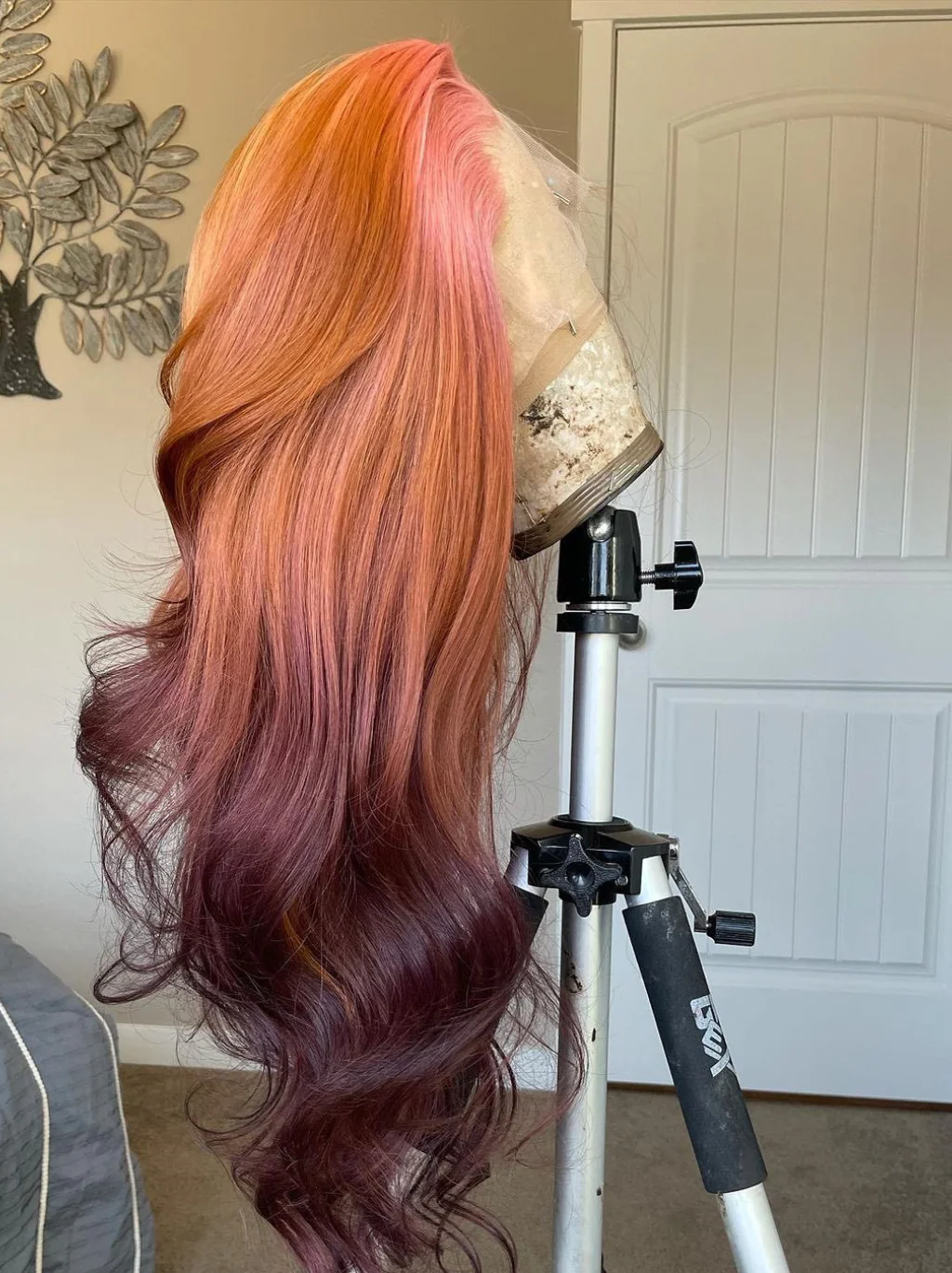 Dorsanee Ombre Pastel Pink Ginger Orange Dark Chocolate Brown 13X4 Lace Front Human Hair Wigs - Image 6
