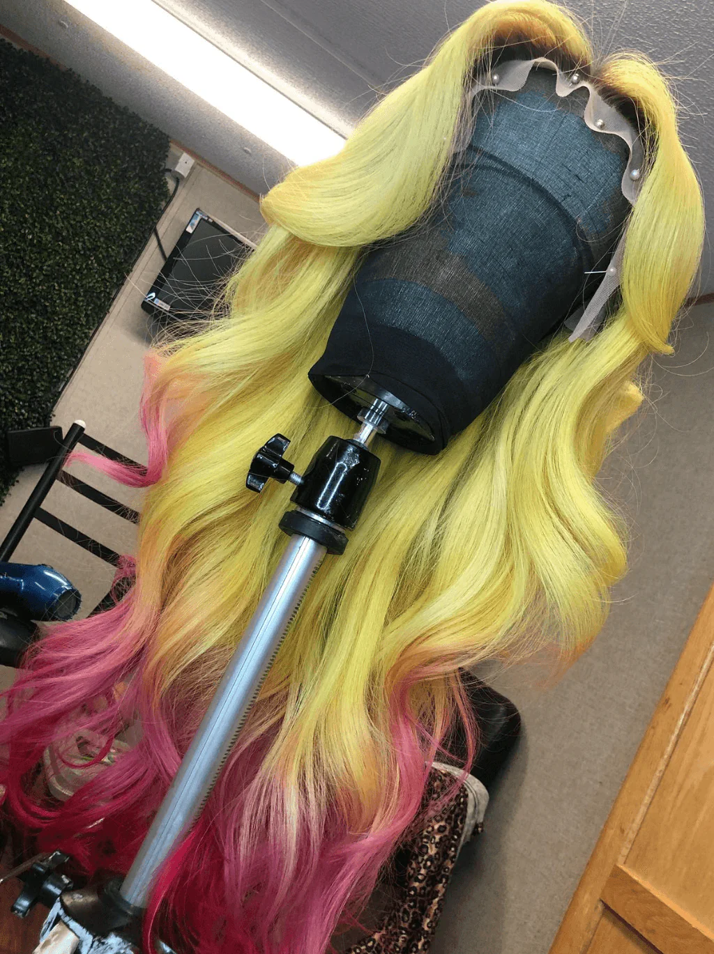Dorsanee Ombre Yellow Pink Red Dark Roots 13x4 Lace Front Virgin Human Hair Wig - Image 3