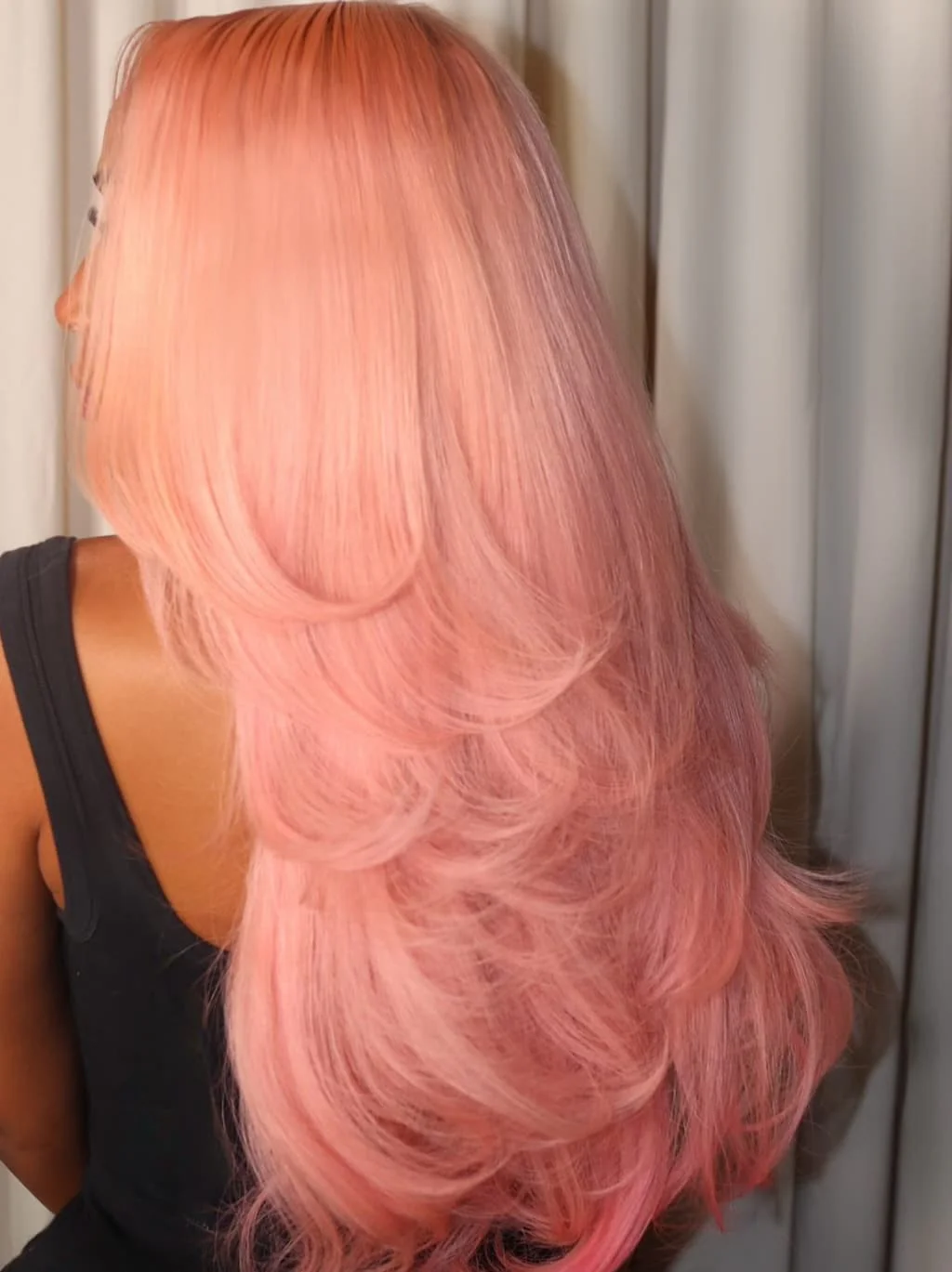 Dorsanee Pale Light Pink 13x4 Lace Front Virgin Human Hair Wigs 200 Density - Image 2