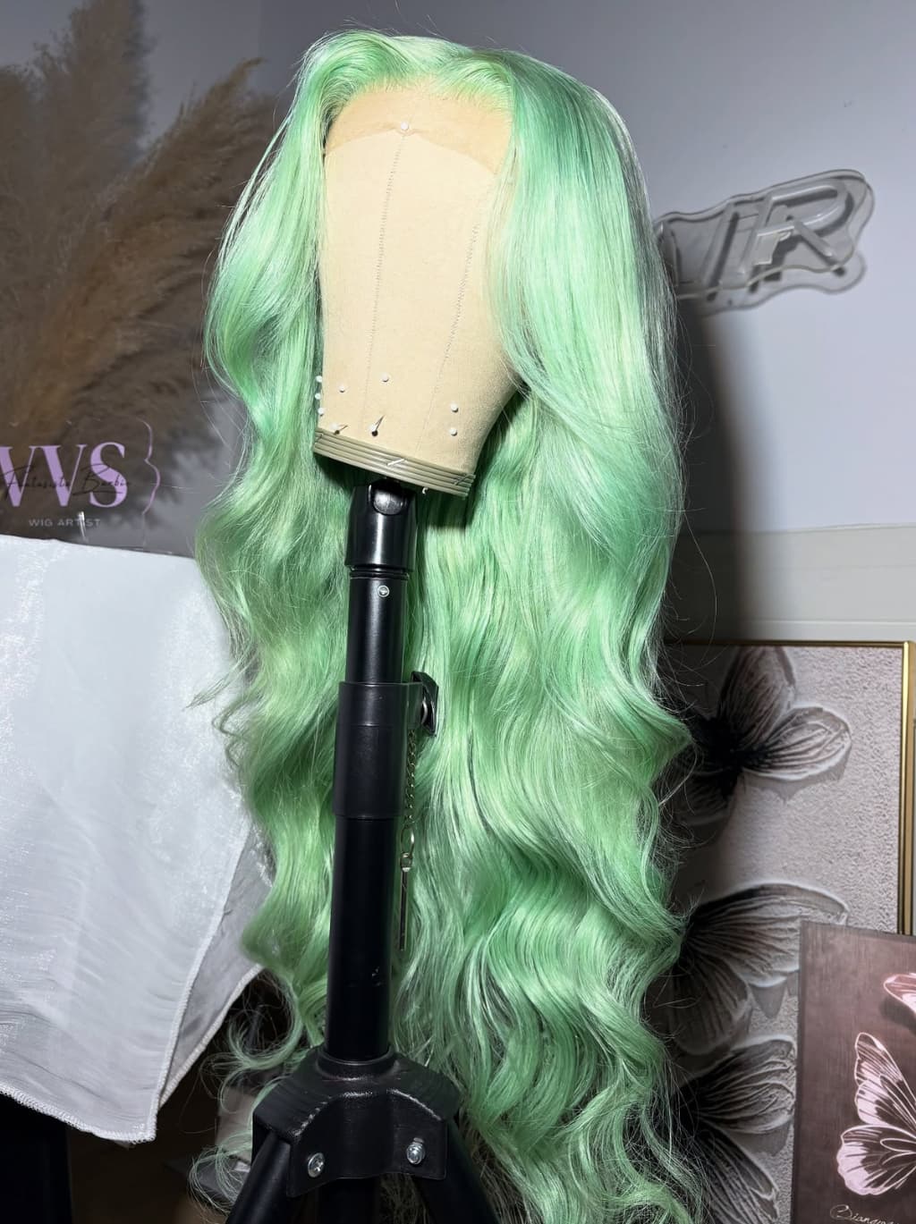 Dorsanee Pastel Ice Mint Green 13x4 Lace Front Human Hair Wigs 200 Density - Image 4