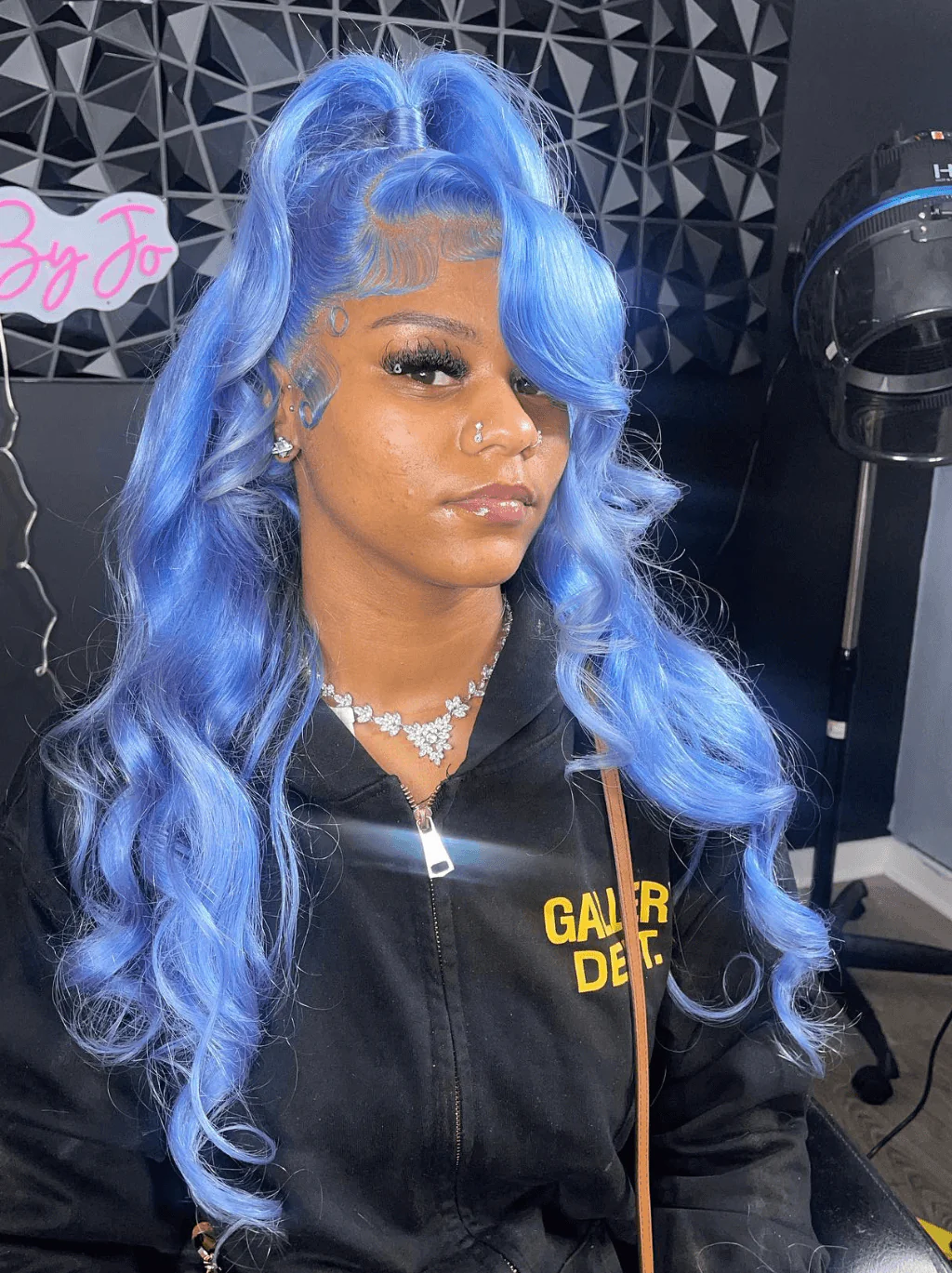 Dorsanee Pastel Light Blue Body Wave 13x4 HD Lace Front Virgin Human Hair Wigs - Image 4