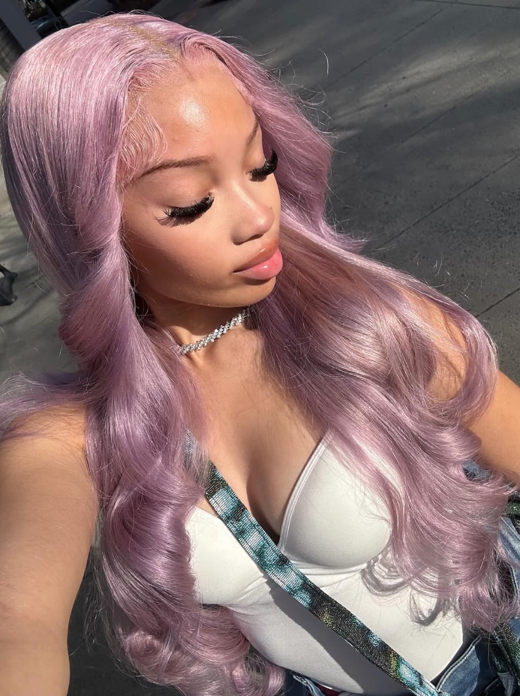 Dorsanee Pastel Light Lavender Purple 13x4 Lace Front Virgin Human Hair Wigs - Image 3