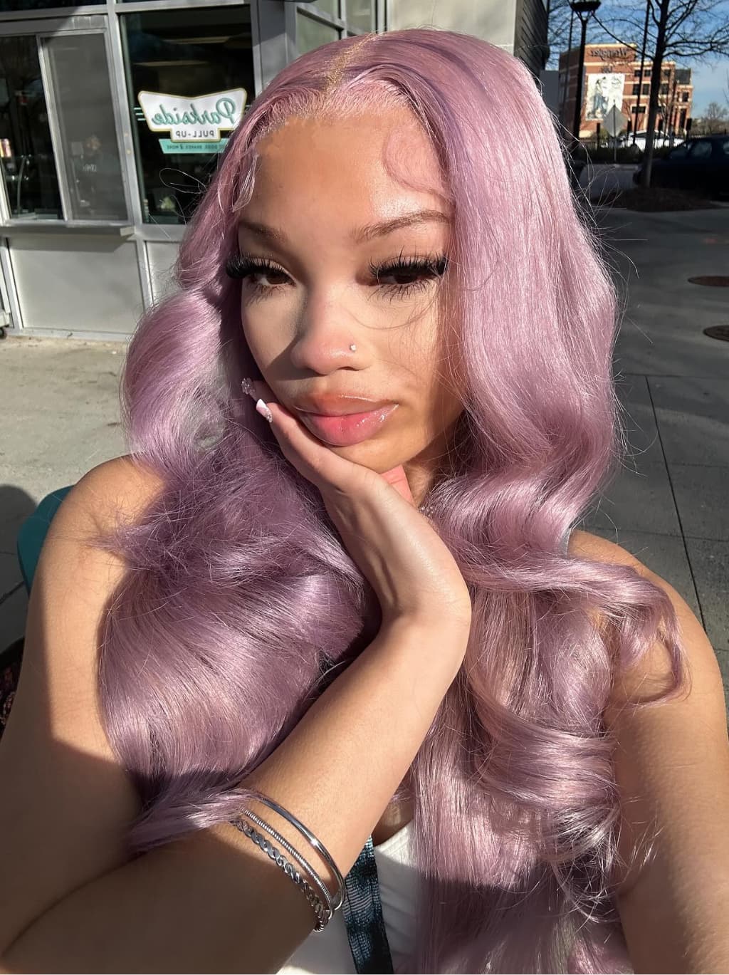 Dorsanee Pastel Light Lavender Purple 13x4 Lace Front Virgin Human Hair Wigs - Image 5