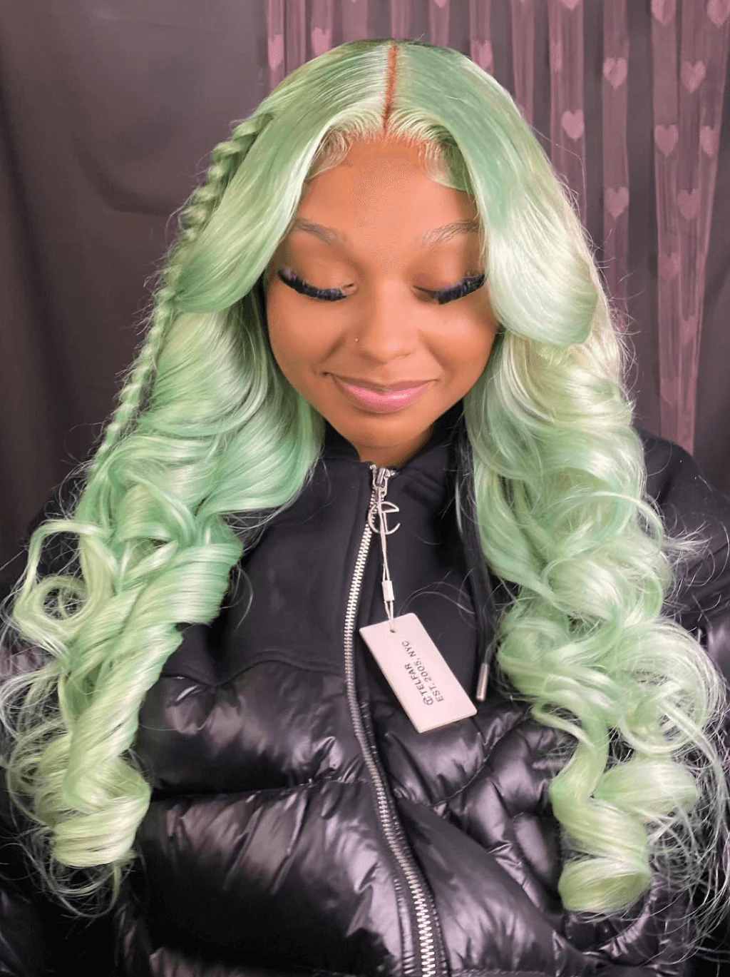 Dorsanee Pastel Mint Green Body Wave 13x4 Lace Front Virgin Human Hair Wigs - Image 4