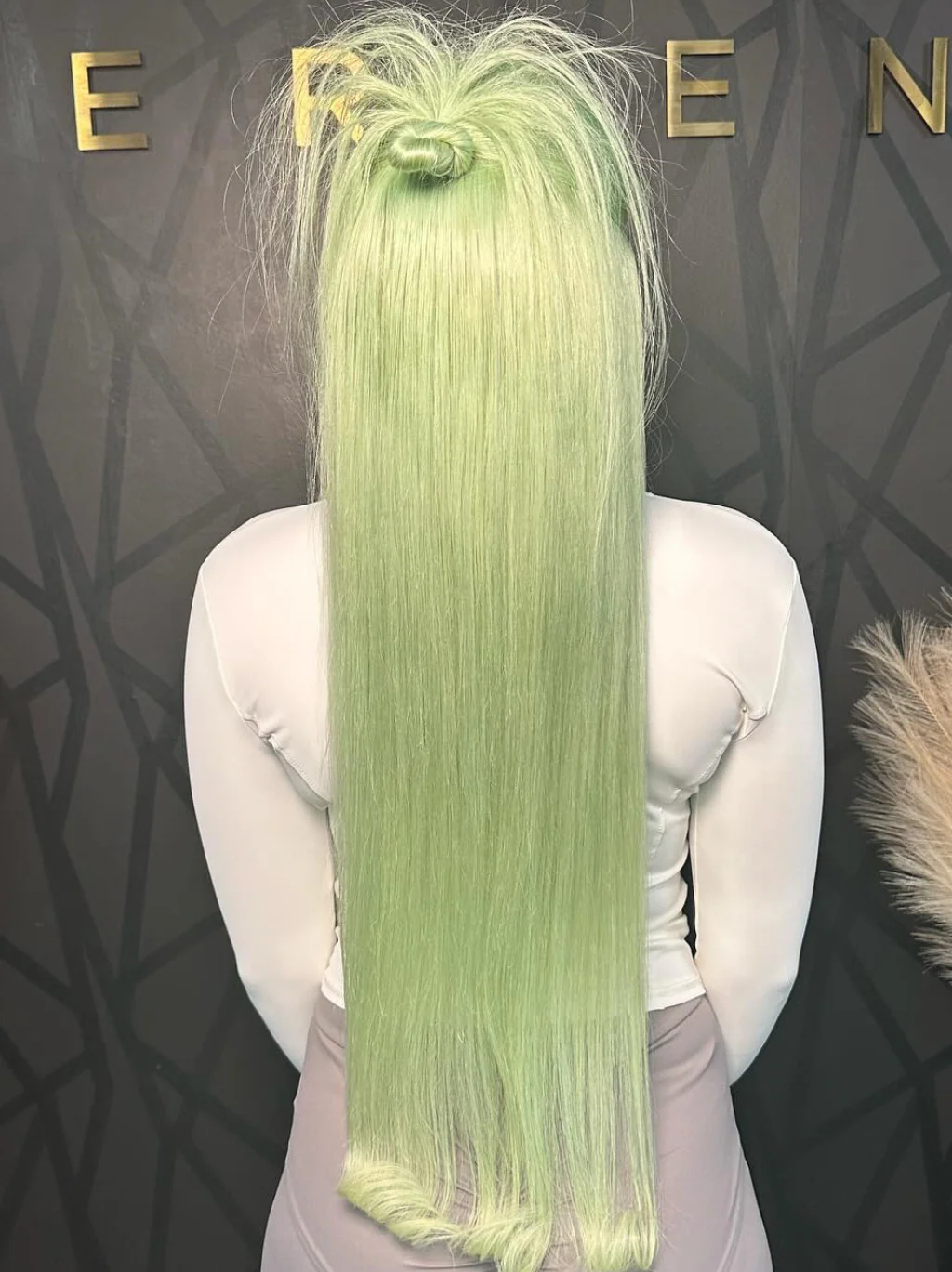 Dorsanee Pastel Mint Green Color 200 Density 13x4 Lace Front Human Hair Wigs - Image 3