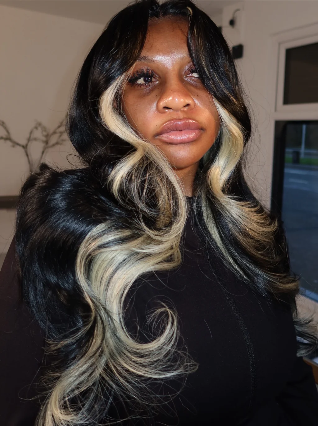 Dorsanee Peekaboo Black Blonde 13x4 Lace Front Virgin Human Hair Wigs - Image 2