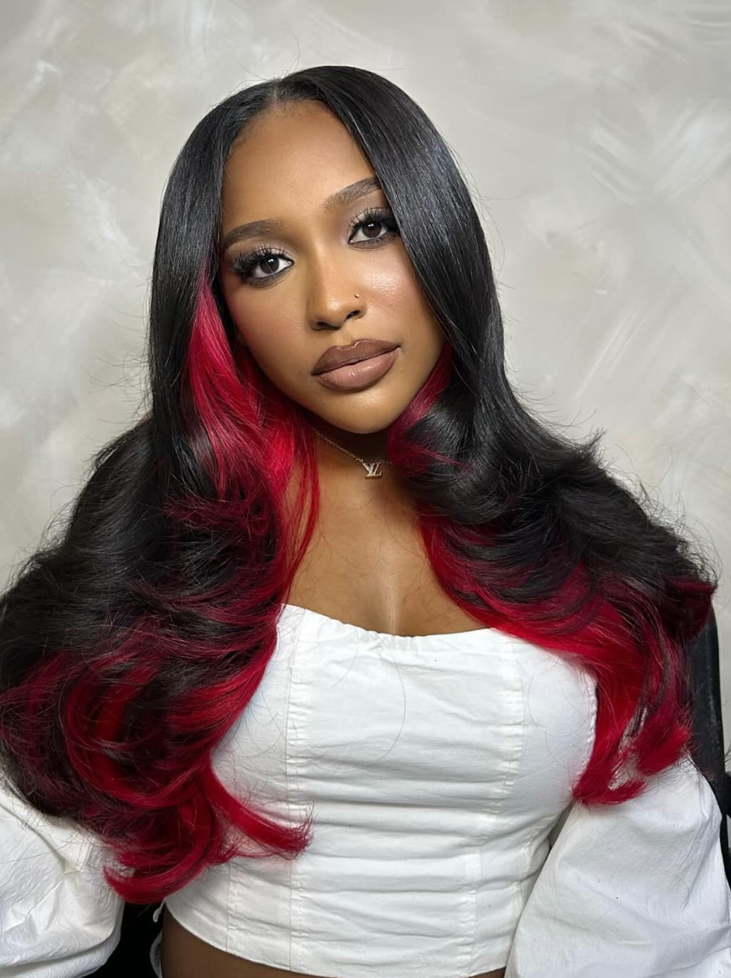 Dorsanee Peekaboo Black Burgundy 99J Red 13x4 Lace Front Human Hair Wigs 200 Density - Image 5