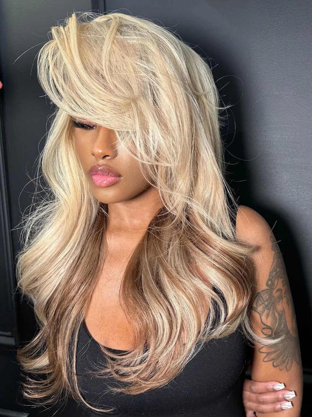 Dorsanee Peekaboo Blonde Chocolate Brown Two Tones 200 Density 13x4 Lace Front Body Wave Human Hair Wigs - Image 4