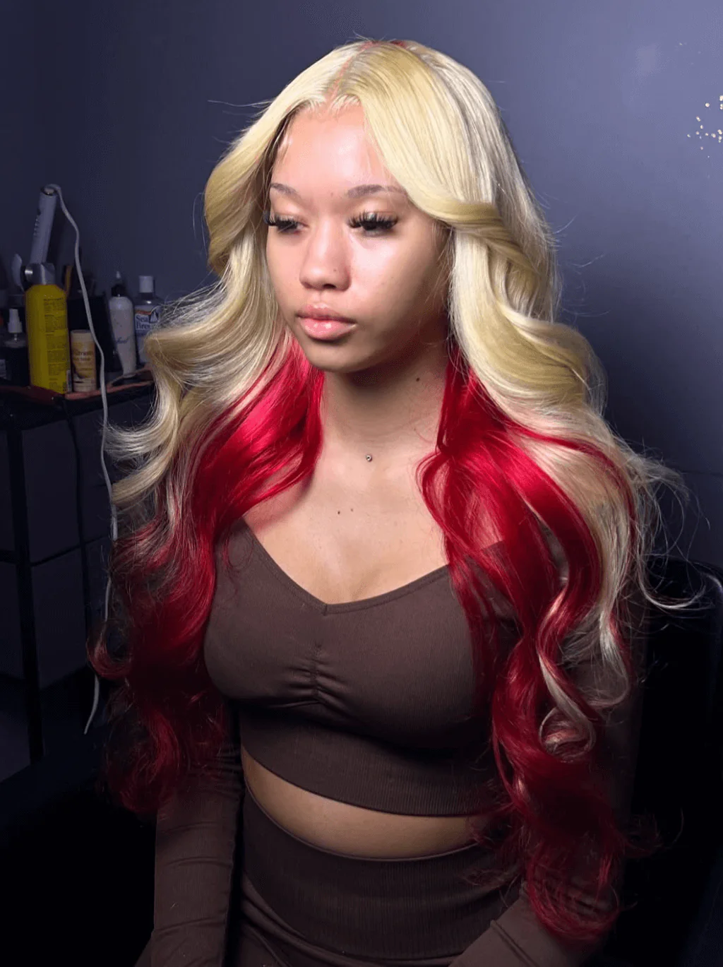 Dorsanee Peekaboo Honey Blonde 99J Red Body Wave Virgin Human Hair Wig - Image 2