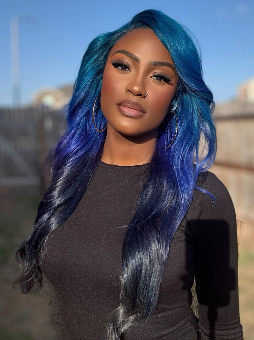 Dorsanee Peekaboo Light Dark Deep Blue Human Hair Wig 13x4 Lace Front Human Hair Color Wigs - Image 5