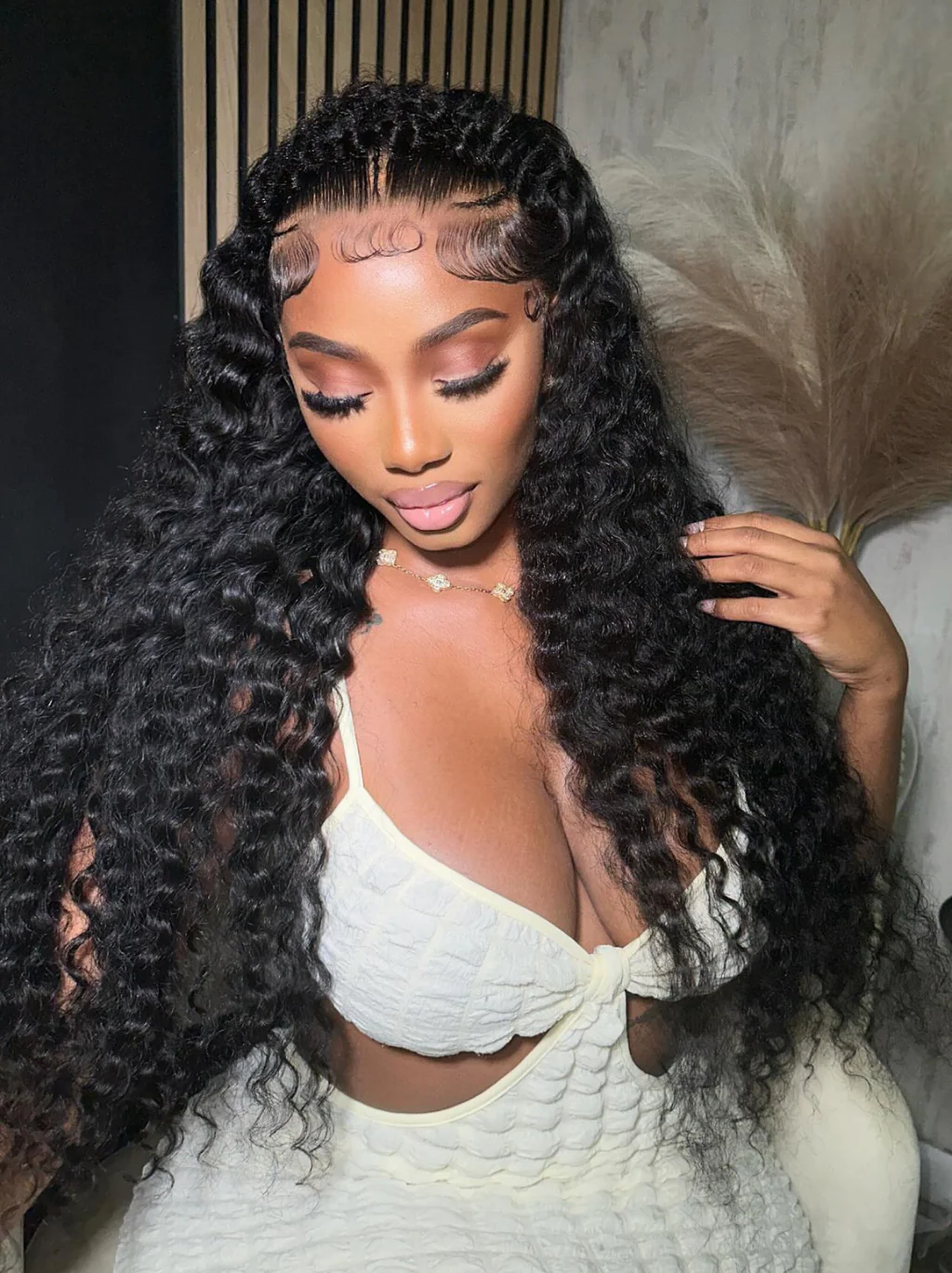 Dorsanee Big Heads Friendly Wigs Deep Wave Large Cap 13x4 Lace Front Human Hair Wig - Image 3