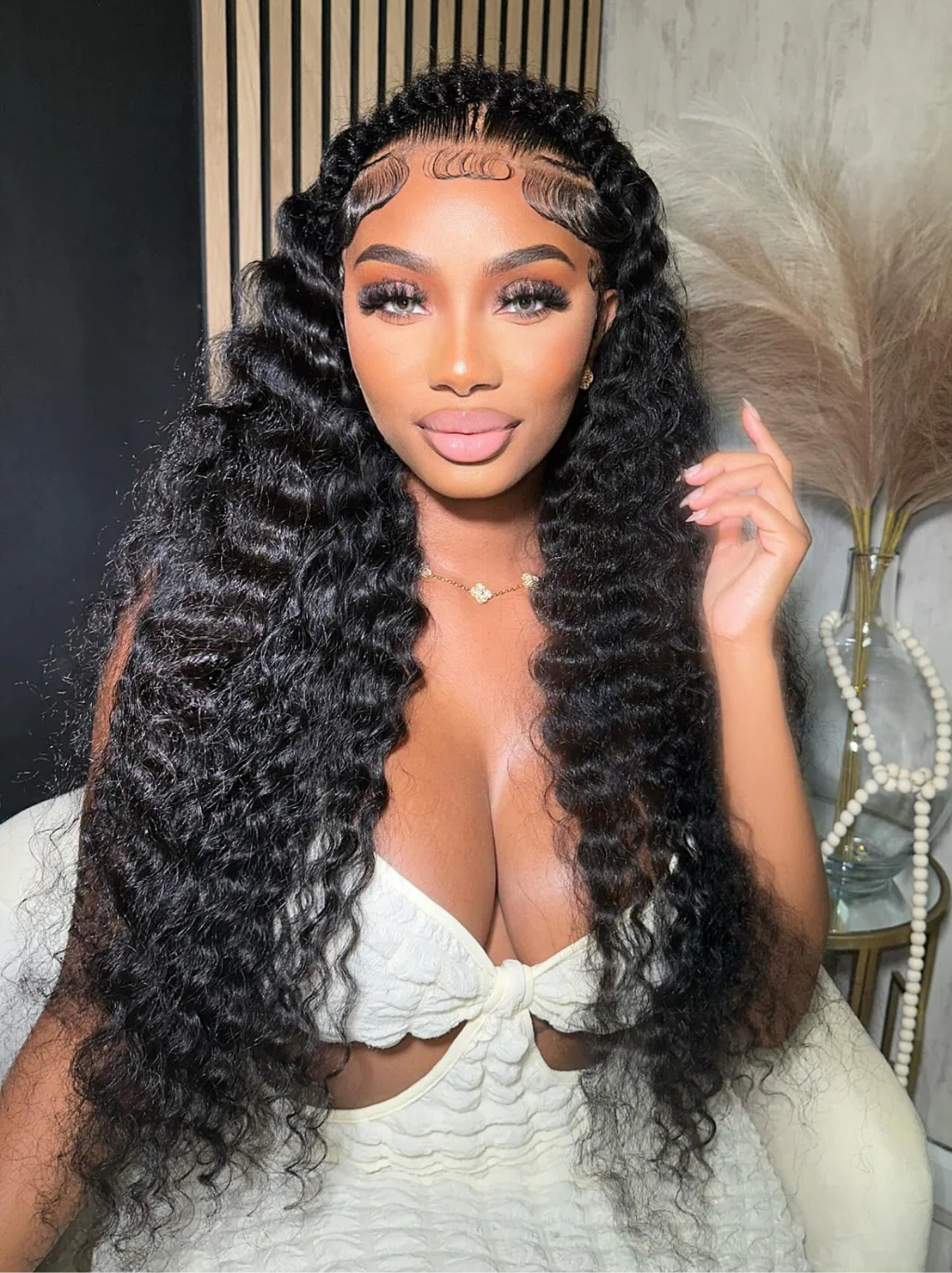 Dorsanee Big Heads Friendly Wigs Deep Wave Large Cap 13x4 Lace Front Human Hair Wig - Image 5